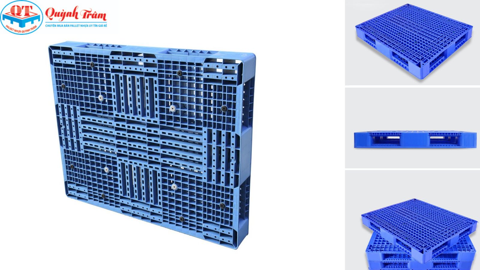 Pallet 2 mặt: Dành cho các kho xếp chồng bao (bột cá, đường, xi măng).