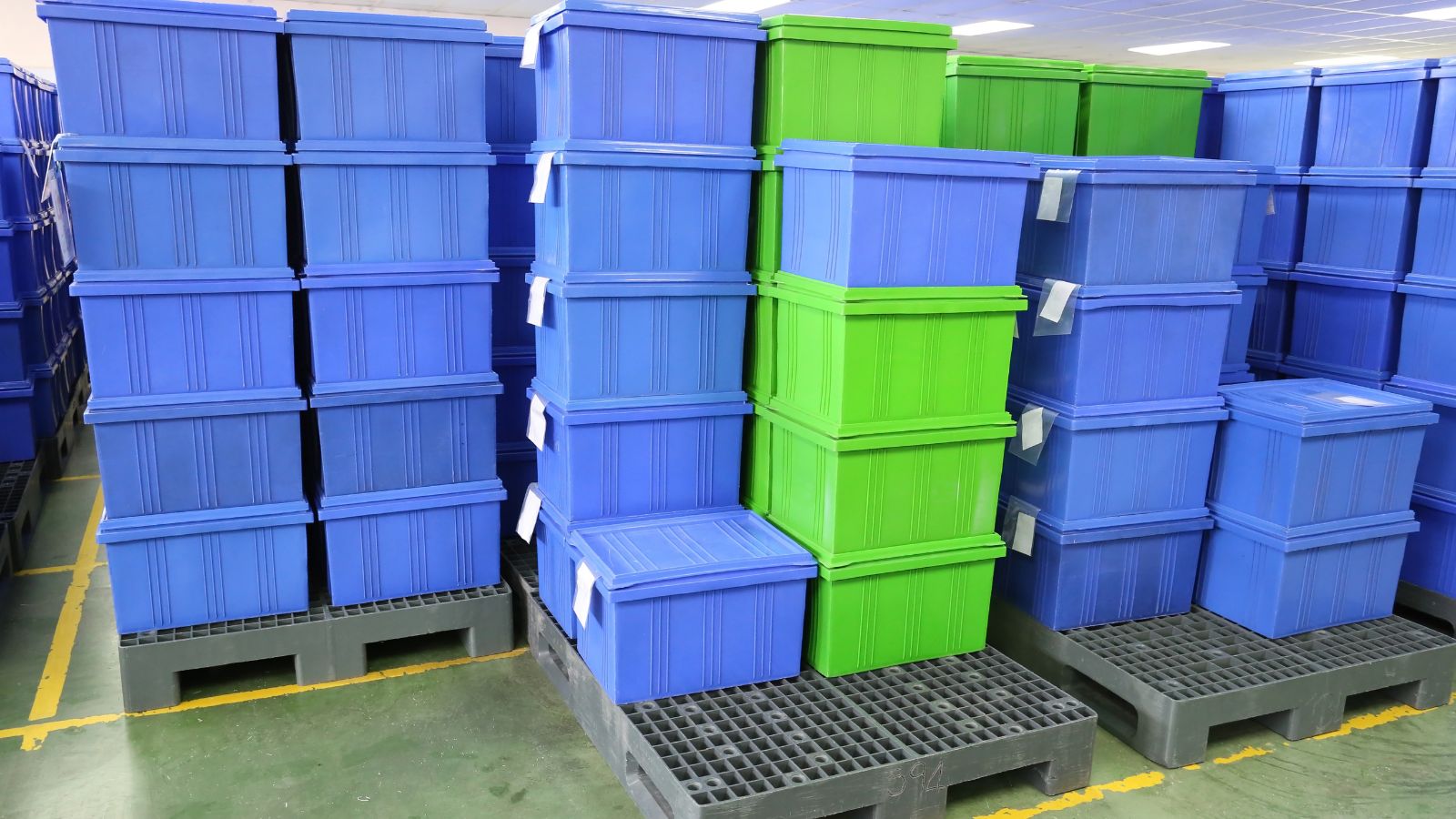 Chân pallet và điểm chịu lực chắc, không mòn bất thường.