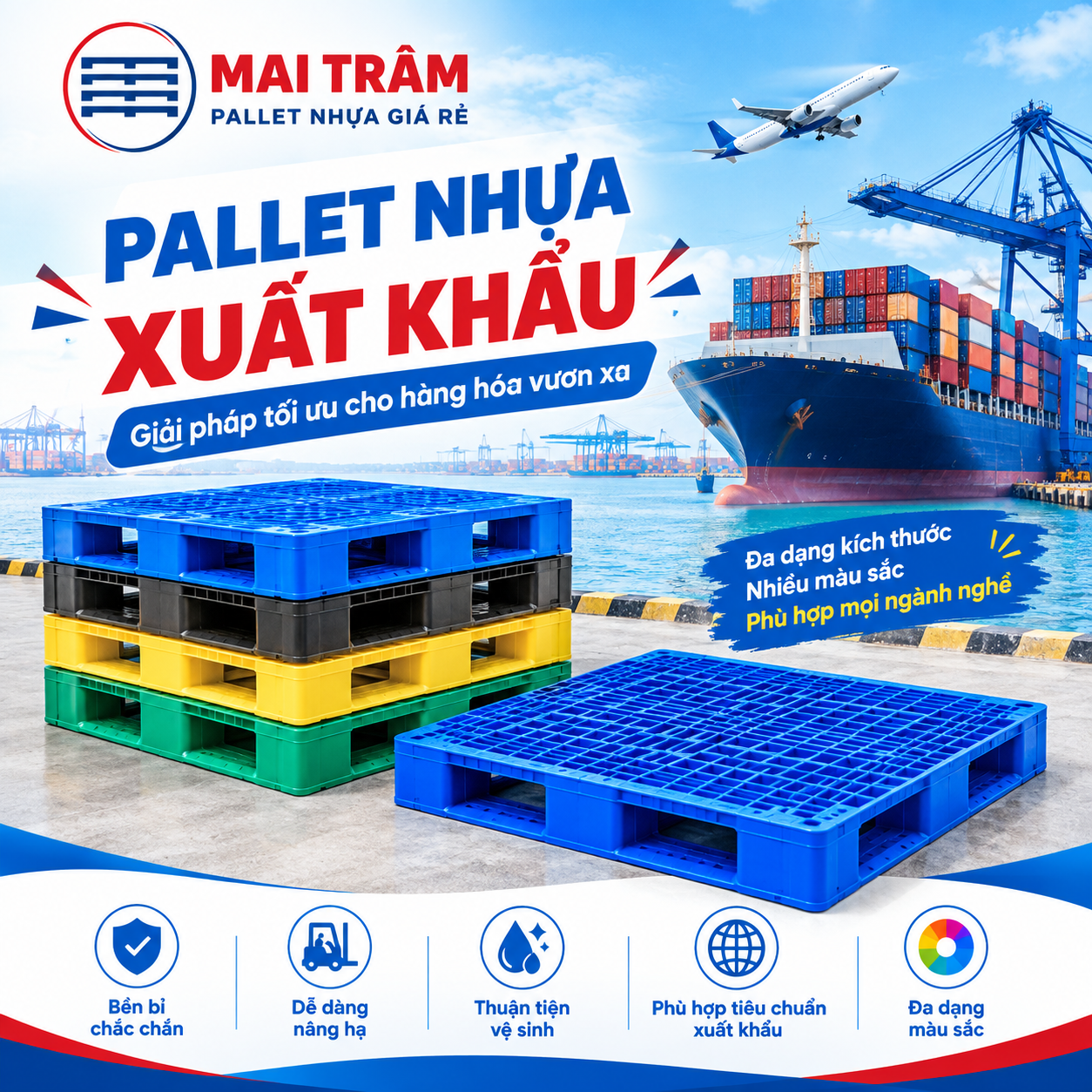 Pallet nhựa xuất khẩu hiện nay