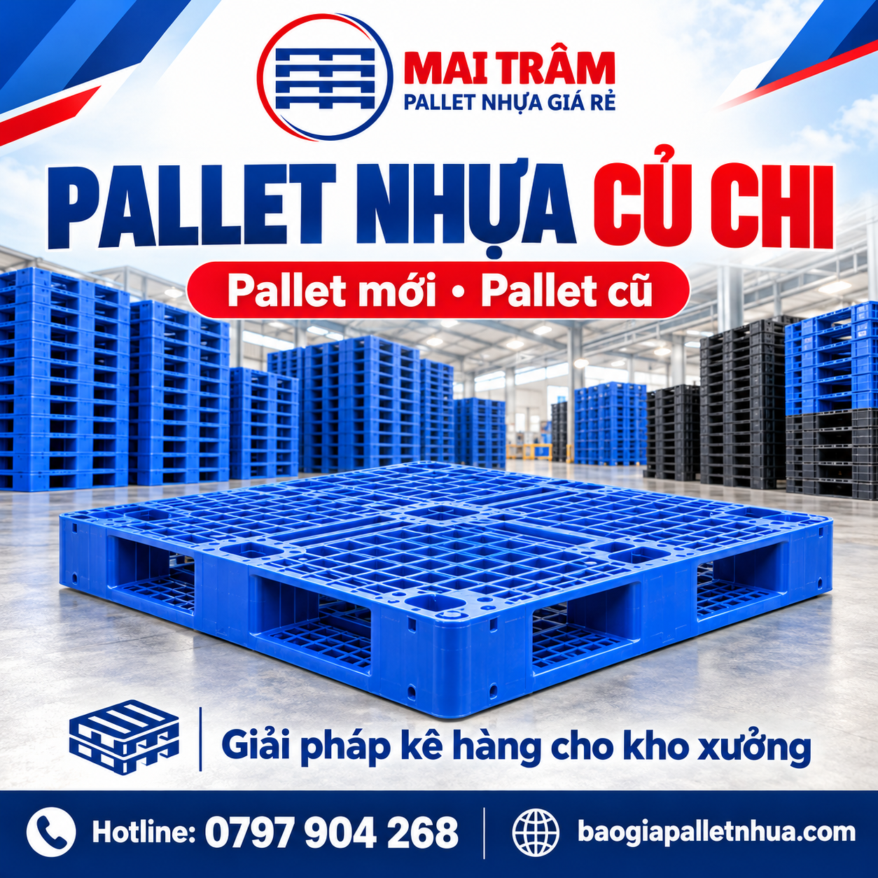 Pallet nhựa Củ Chi Và Lựa chọn phù hợp cho kho hàng và nhà xưởng