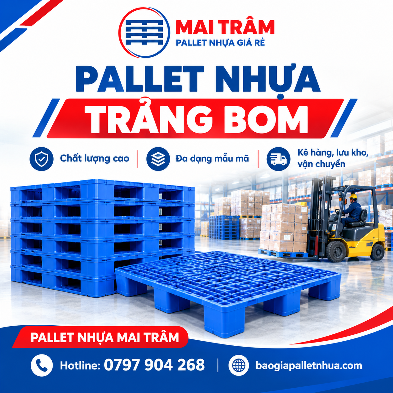 Pallet nhựa Trảng Bom chất lượng cao  Lựa chọn phù hợp cho doanh nghiệp
