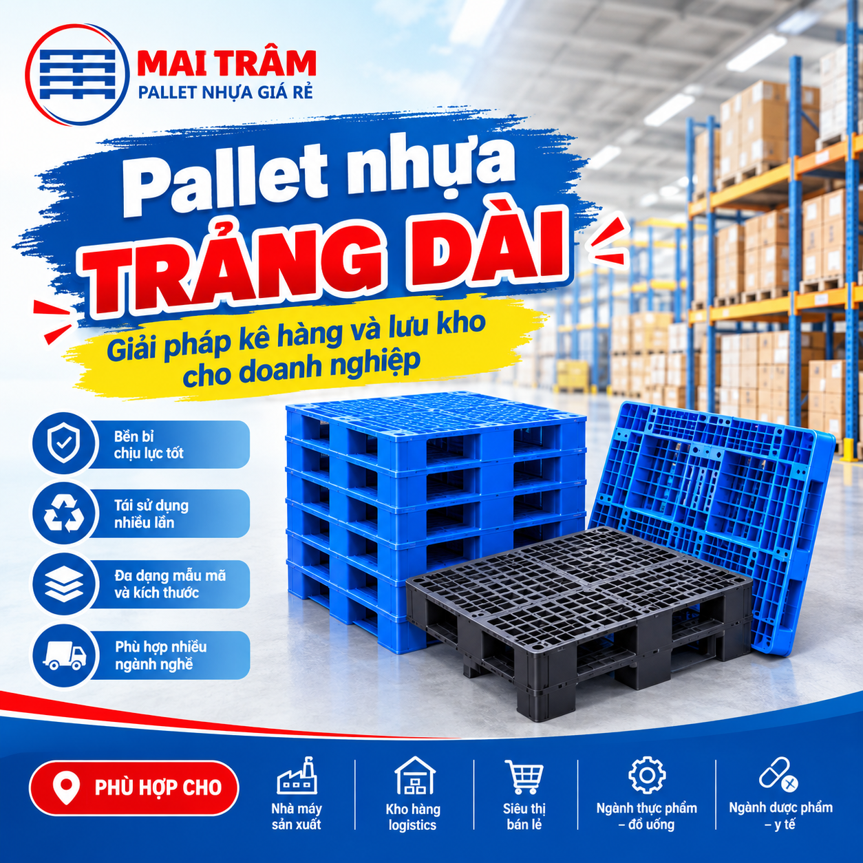 Pallet nhựa Trảng Dài tại Đồng nai