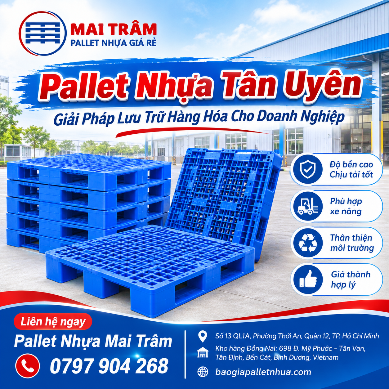 Pallet nhựa Tân Uyên tại Bình Dương
