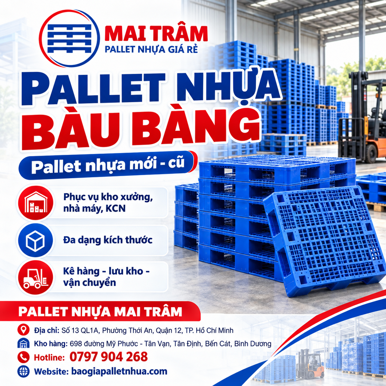 Pallet nhựa Bàu Bàng chất lượng cao
