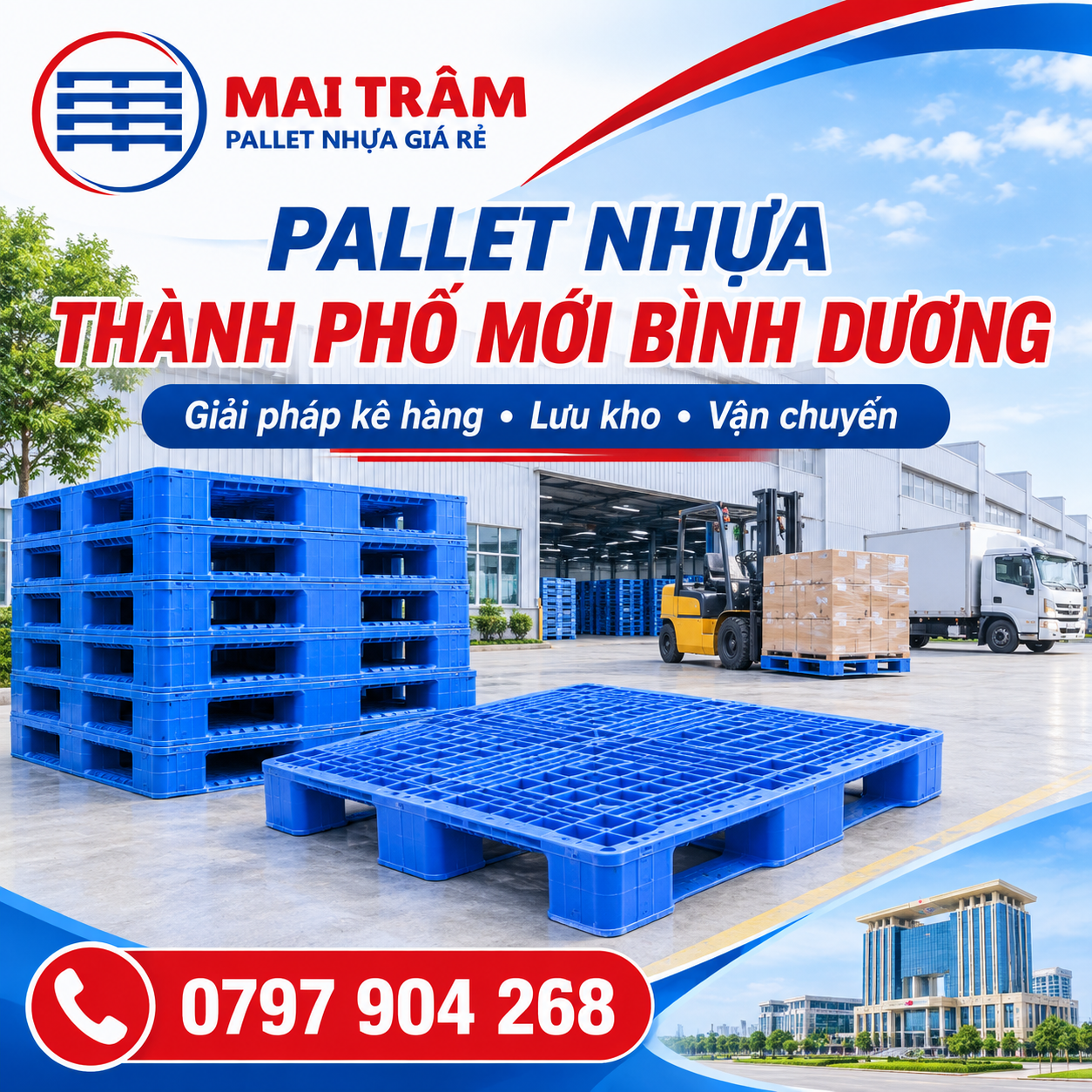 Pallet nhựa Thành phố mới tại Bình Dương